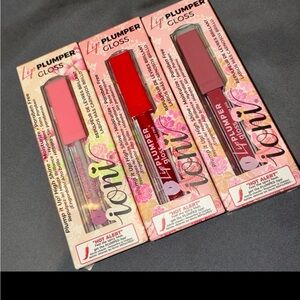 Ioni Lip Plumper Gloss Set - Pink, Red, clear